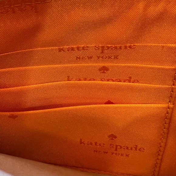 kate spade New York NWT gorgeous and fun Staci Orange Toss Medium L-Zip Wristlet - Picture 8 of 13